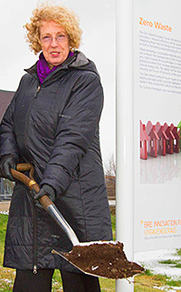 HOUSING minister Margaret Burgess was ‘shovel ready’ when she dug in to mark the start of construction on a house that could set the standard for the future.