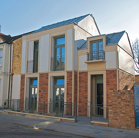 The pilot project in London and (top left) recently-completed social housing in Inverness.