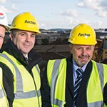 Let’s get started: (from left) Graeme Hay of Kingseat Development 3, Kevin Morrison and Kenny Dey of Archer and Mike Keith, Morrison’s finance director in Scotland.