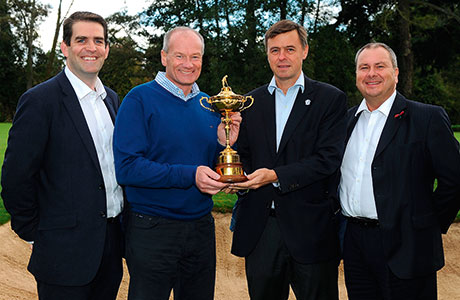 L-R Andrew Richards, Managing Director of Linden Homes, Greg Fitzgerald, Chief Executive of Galliford Try plc, Edward Kitson, Ryder Cup Match Director and Ken Gillespie, Chief Executive – Construction for Galliford Try, which includes Morrison Construction.
