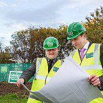 Convener of Health and Wellbeing for Edinburgh Council, Councillor Ricky Henderson and Neil McFarlane, Regional Director at GRAHAM Construction.
