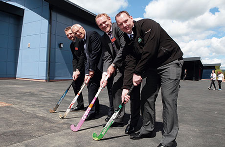 Ray Cherry, Principle Architect at Scottish Borders Council, Glen Rodger, former Director of Education, Mark Cowan, Head of Facilities at sportscotland, and Gregg Holland - GRHAM’s project manager.