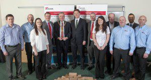 Staff at Kier Inverness office with Lord Provost Alex Graham and Danny Alexander MP