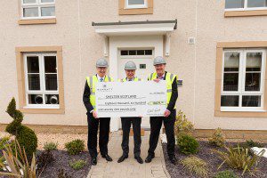 Barratt Regional MD John Reed, Managing Director David Scott and Shelter Scotland's Graeme Brown