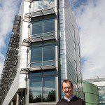 051_Prof Daxvid McClean outside the new Scott Sutherland School building