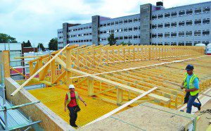 Ochil's trussed rafters are used to form a mono pitch roof at Perth High School