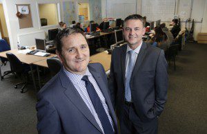 SPV Energy, Shettleston, Glasgow 22.3.16 Jim O'Brien (dark blue tie) and John Gorman (light blue tie). Picture Copyright: Iain McLean, 79 Earlspark Avenue, Glasgow G43 2HE 07901 604 365 photomclean@googlemail.com www.iainmclean.com All Rights Reserved No Syndication Free for editorial use by third parties only in connection with the commissioning client's press-released story. All other rights are reserved.