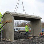 Millenium Gallery roof sectios being lifted into place