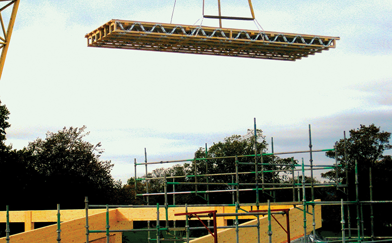 Ochil's SpaceRafter roof cassettes are craned in at Errol Primary