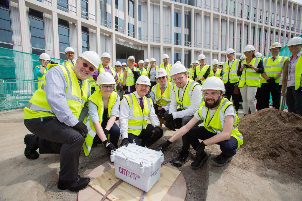 City of Glasgow College creates time capsule for future students. Photograph by Martin Shields Tel 07572 457000 www.martinshields.com © Martin Shields