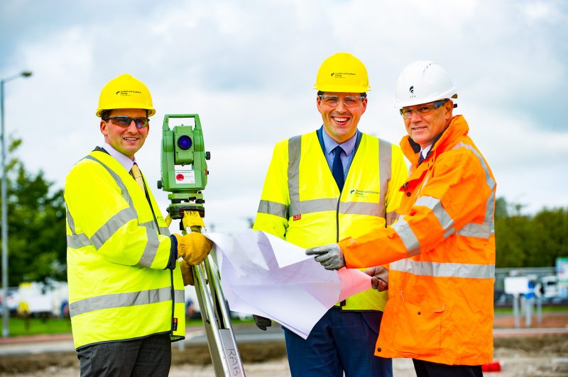 Construction has started on a new technology centre in Cumbernauld that will test and de-risk the use of high voltage direct current (HVDC) on the electricity network in Great Britain. The National HVDC Centre, which will be the first of its kind in the UK, is due to open in 2017, creating eight new high-skilled jobs. The Minister for Employability and Training and the local MSP Jamie Hepburn MSP attended the ground-breaking ceremony to signal the start of the construction of the new centre. High Voltage Direct Current (HVDC) is the most efficient way to transport electricity over long distances, and is particularly beneficial for Subsea transmission. Picture Shows; ?????????????????????????????????????, Cumbernauld, Thursday 01September, 2016. SEE SPECIAL INSTRUCTIONS FOR PRESS RELEASE @stuartnicolphotography.com