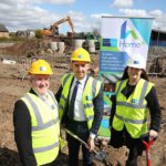 Sod cutting at site of new council housing, St Blanes, Blantyre.