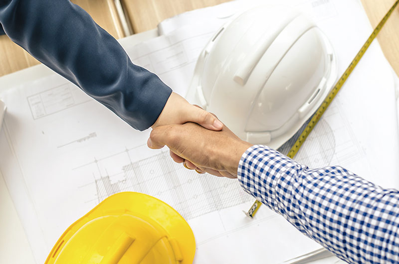 Handshake over construction documents