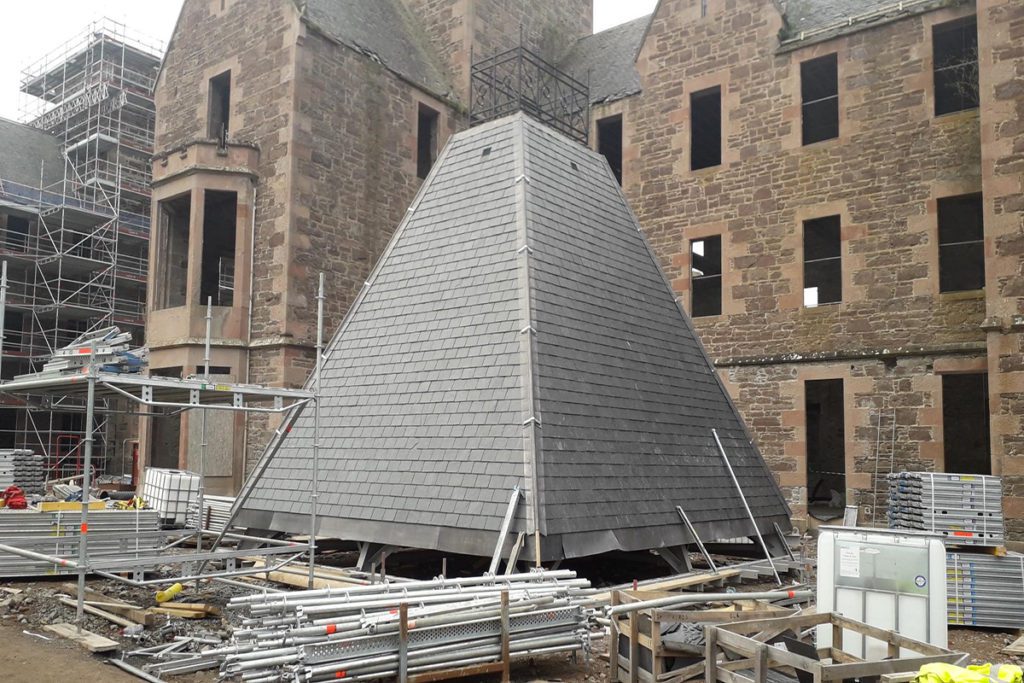 Great Glen Hall tower roof