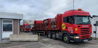 MGF lorries leaving new Scotland depot