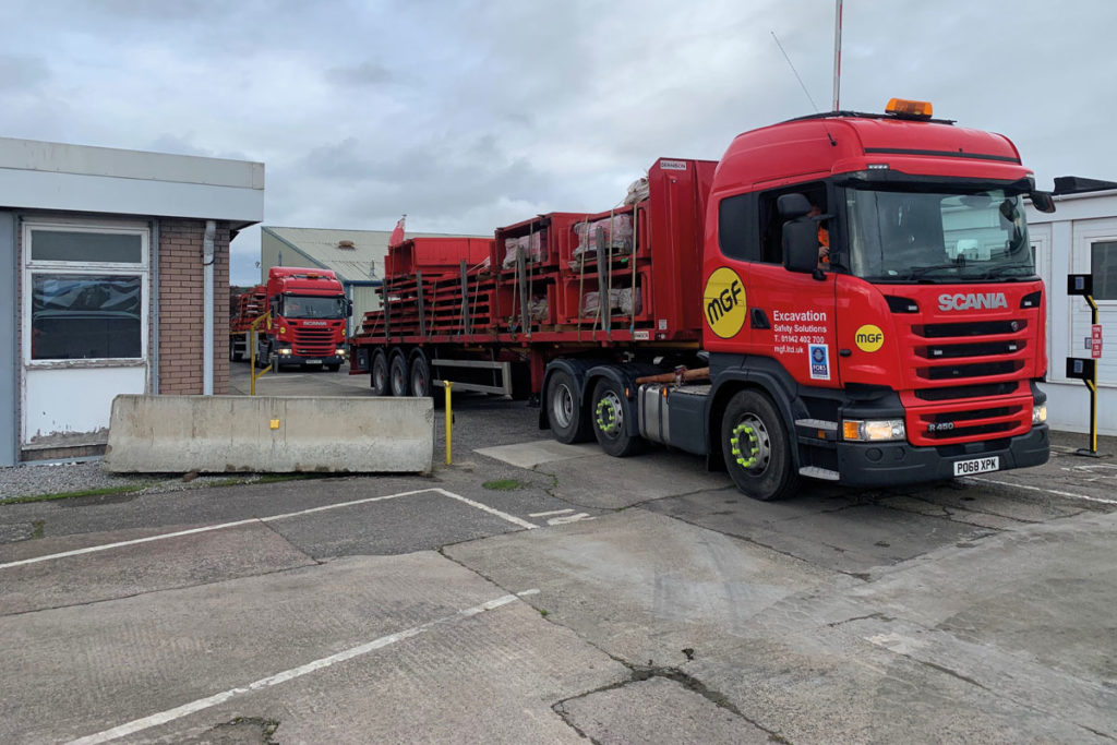 MGF lorries leaving new Scotland depot