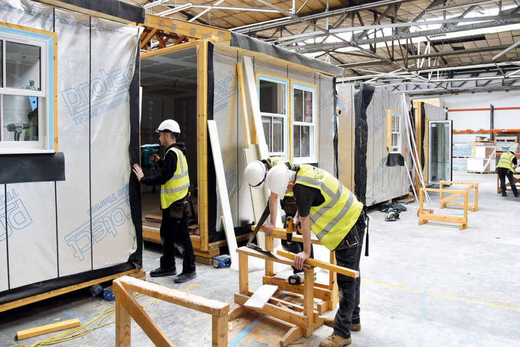 Homes being constructed at the Wee House factory in Cumnock