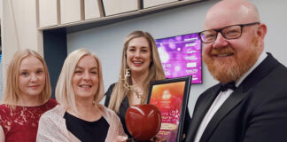 Jenny Speedie, Angie Merrilees, Anna Boag, and Barry Johnstone from Caledonia Housing Association