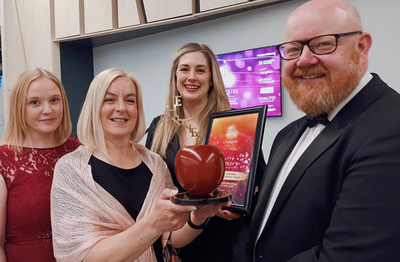 Jenny Speedie, Angie Merrilees, Anna Boag, and Barry Johnstone from Caledonia Housing Association