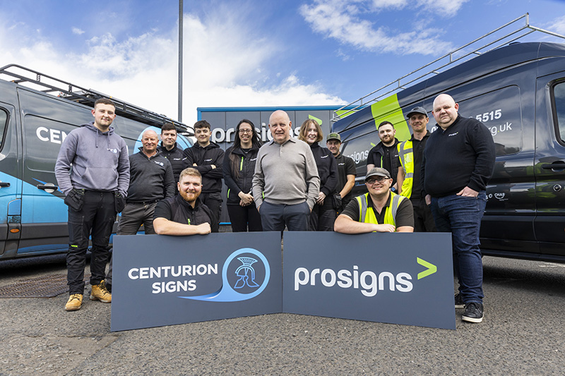 Members of the teams from both Prosigns and Centurion Signs