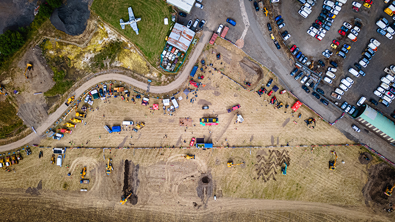 Aerial shot of Scottish Plant Operator Challenge