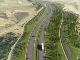 Computer generated image of the A9 between Tomatin and Moy