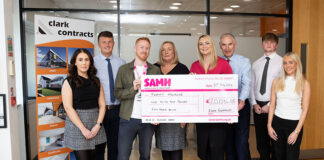 Clark Contracts presents cheque to SAMH