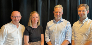 L-R: Alistair Whitson, Rachel Armistead, James Grant and Sebastian Mercer