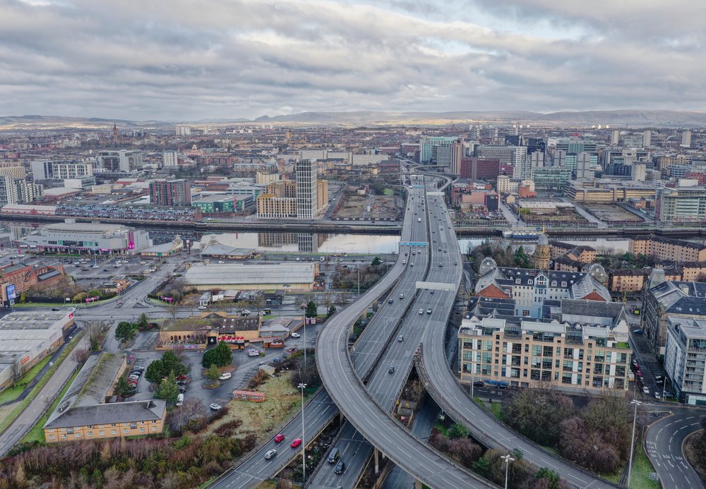 Glasgow city centre aerial