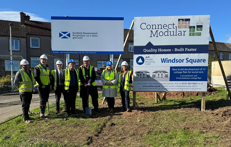 Sod cutting ceremony at Windsor Square, Penicuik