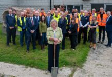 Judy Whyte, provost of Aberdeenshire, with the Scottish Water team