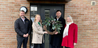 CCG MD David Wylie; social justice secretary Shirley-Anne Sommerville; council leader Cammy Day; and housing and homeless and fair work convener councillor Jane Meagher