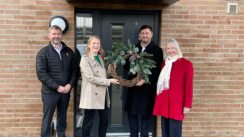 CCG MD David Wylie; social justice secretary Shirley-Anne Sommerville; council leader Cammy Day; and housing and homeless and fair work convener councillor Jane Meagher