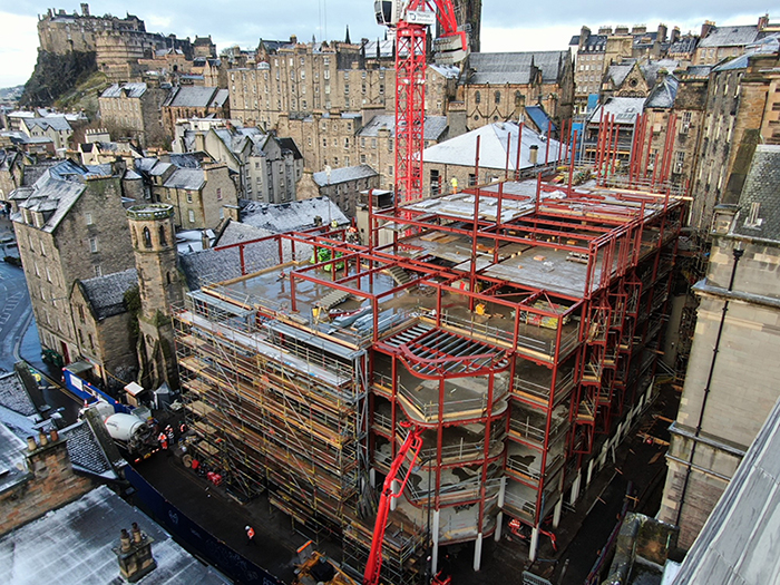 India Buildings Virgin Hotel in Edinburgh under construction