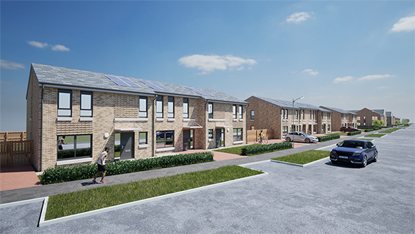 CGI of proposed Allander Street in Cowlairs homes