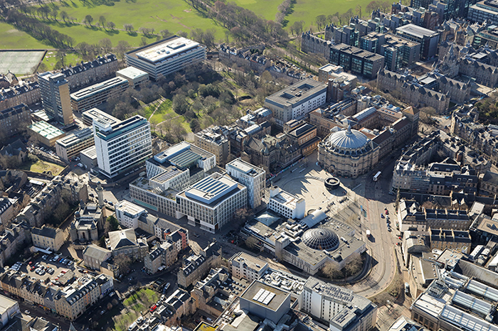 Bristo & George Square. Image credit: Guthrie Aerial Photography