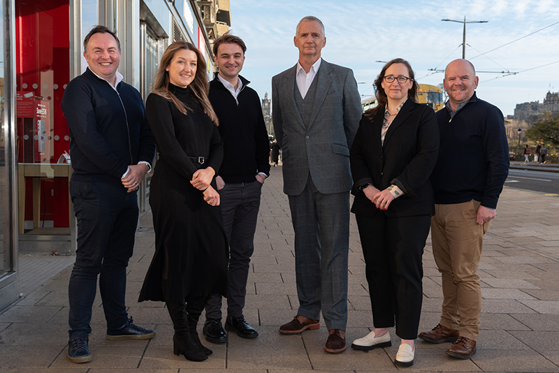 L-R: Iain Jenkinson, Hannah Munro, James Wall, Chris Dougray, Kate Donald, and Colin Smith