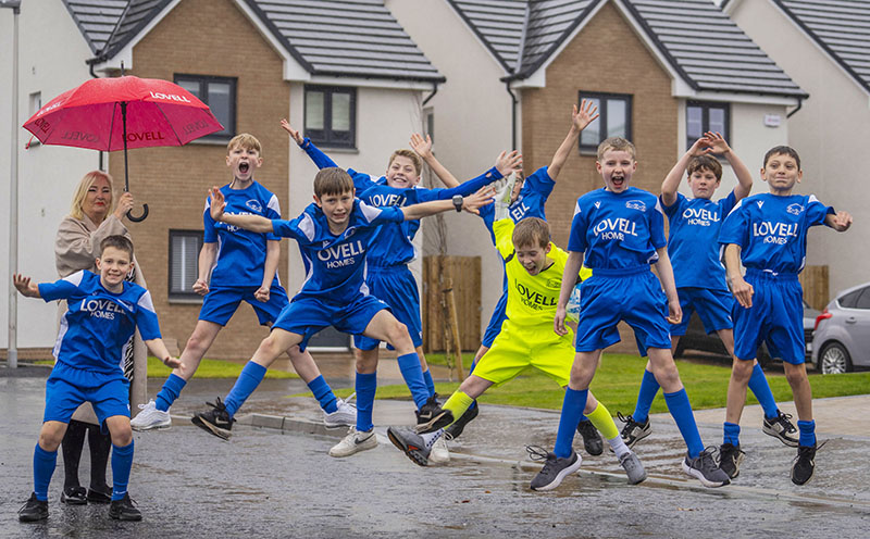 Lovell football kit donation in South Queensferry