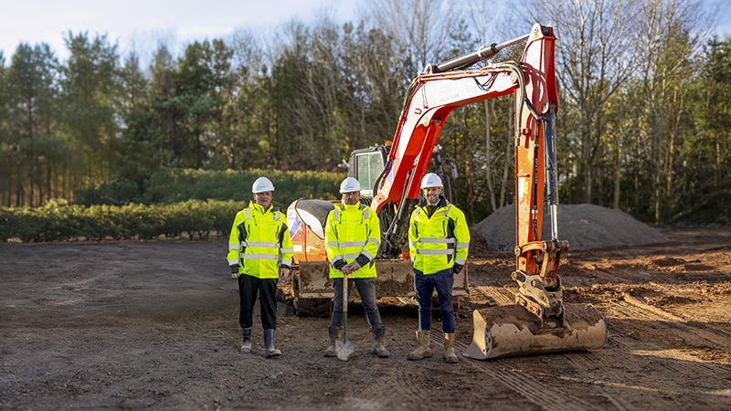 Brian Robertson, (Allanwater Homes Director, Ross Tait (Site Manager) and Ross Kelso (Contracts Manager)