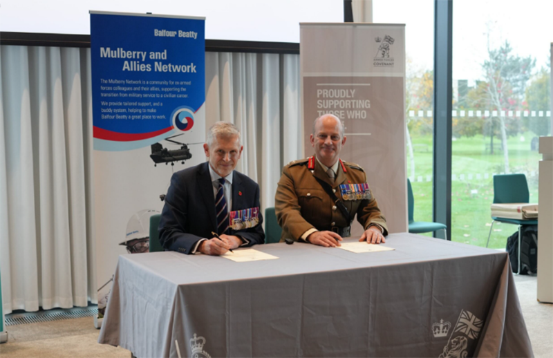 Balfour Beatty’s Work Winning Director, Neil Dalton, signing the Armed Forces Covenant