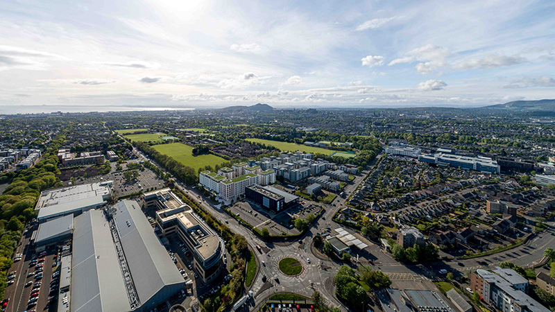 An aerial CGI view of 525 Park View LR