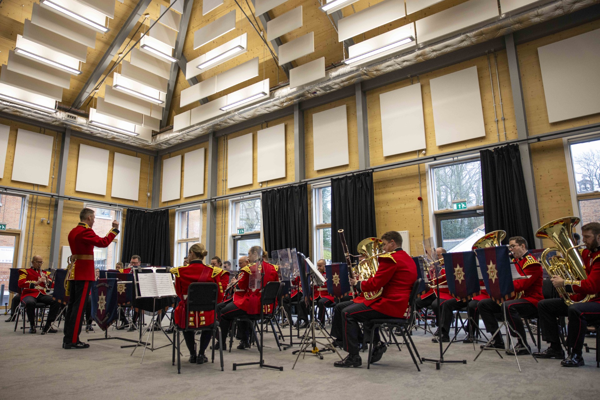 British Army musicians performing in the new space. [Crown Copyright 2025] 