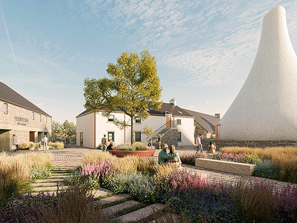 CGI of Black Isle Distillery - Courtyard