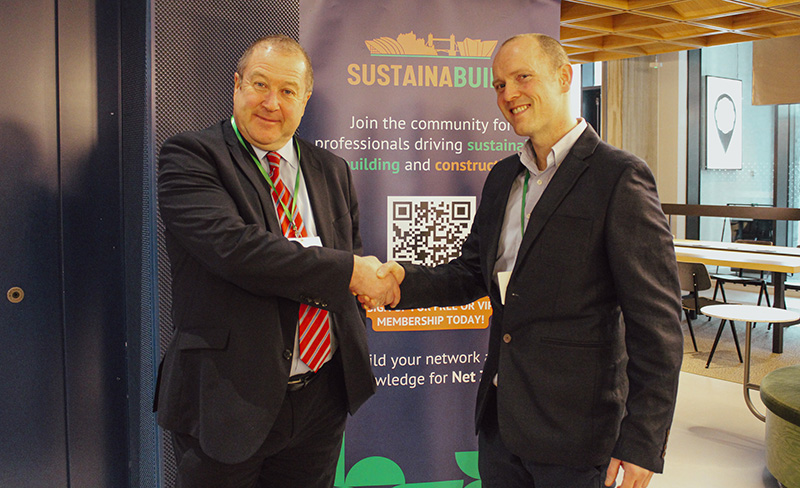 MSP Graeme Dey and Matt Colgan at Sustainabuild