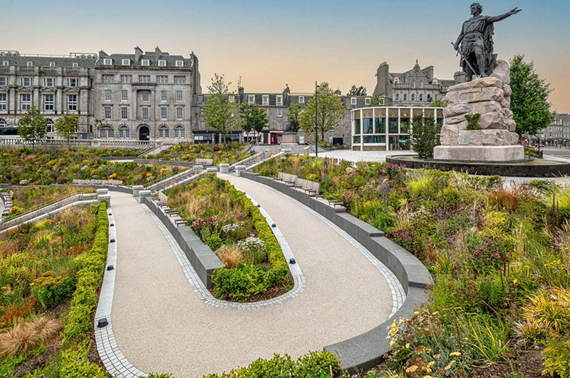 Tradstocks Scottish Whinstone was used in a recent project at Union Terrace Gardens in Aberdeen