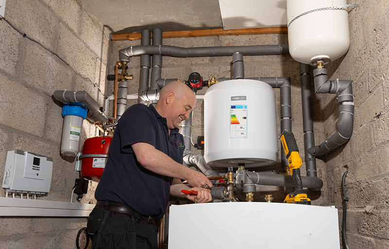 Scott Clark is a heat pump installer who recently completed an apprenticeship with Perth firm IMS Heat Pumps. Image credit: Paul Reid