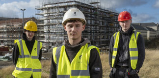 CCG apprentices Calvin (left); Innes (centre); and Elliot (right)