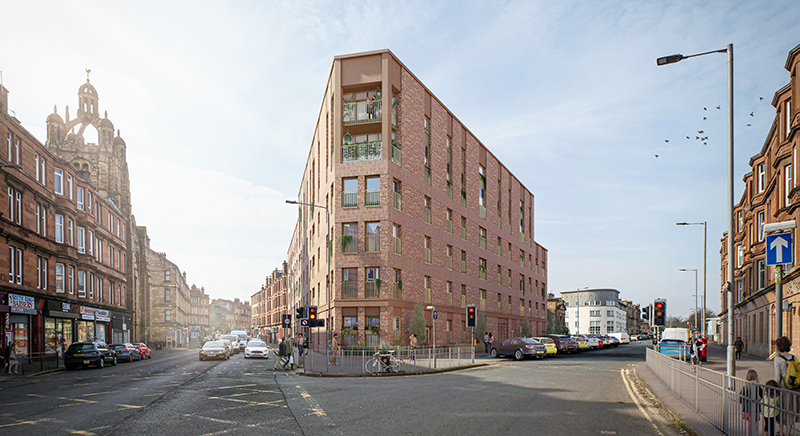Keppie Design CGI of Pollokshaws Road homes