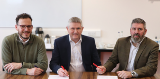 Michael Jeffrey, Vice Principal, Edinburgh College; David Cairns, Regional Managing Director, Robertson Construction Central East; and Neil McKay, Managing Director, Urban Union