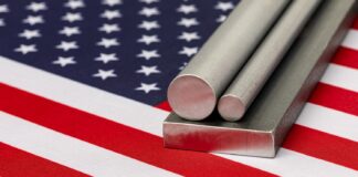 Steel on American flag